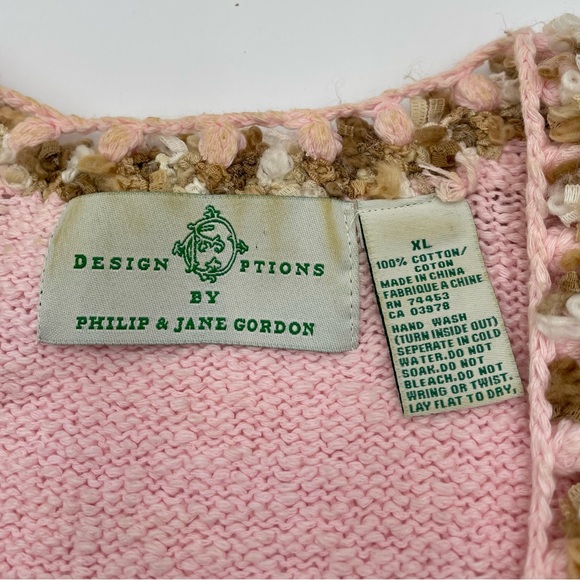 Design Options By Philip & Jane Gordon | Vintage Pink Cardigan Sweater Size XL - Picture 5 of 8